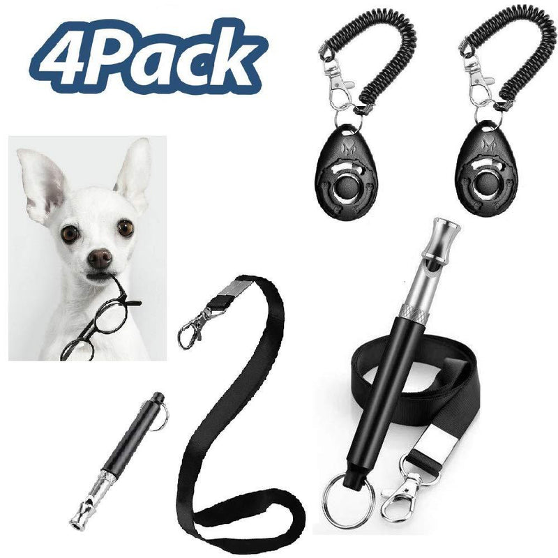 [Australia] - Joofanda 6 in 1 Dog Training Whistle Stop Barking 2 Professional Ultrasonic Whistle 2 Clickers with Wrist Strap with 2 Free Lanyard Straps 