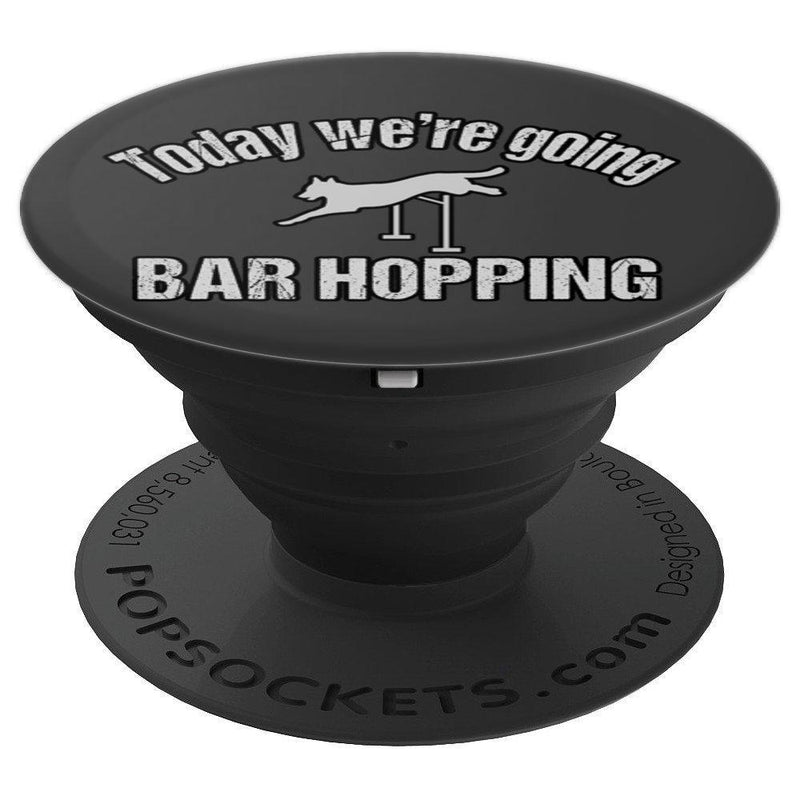 [Australia] - Agility Dog Bar Hopping Grey PopSockets Grip and Stand for Phones and Tablets Black 