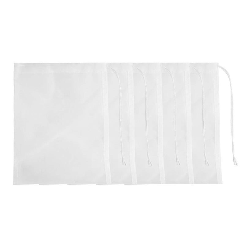 [Australia] - SLSON 5 Pcs Media Filter Bag Aquarium Fine 180 Micron Mesh Filter Bags Reusable Nylon Drawstring Bags for Fish Tank Activated Carbon,Charcoal,Bio Balls Filter Accessories,White 