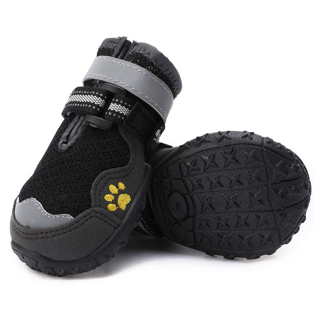 [Australia] - HiPaw Breathable Dog Boots Nonslip Rubber Sole for Hot Pavement Summer Paw Protector for Large Medium Dog 6 Black 