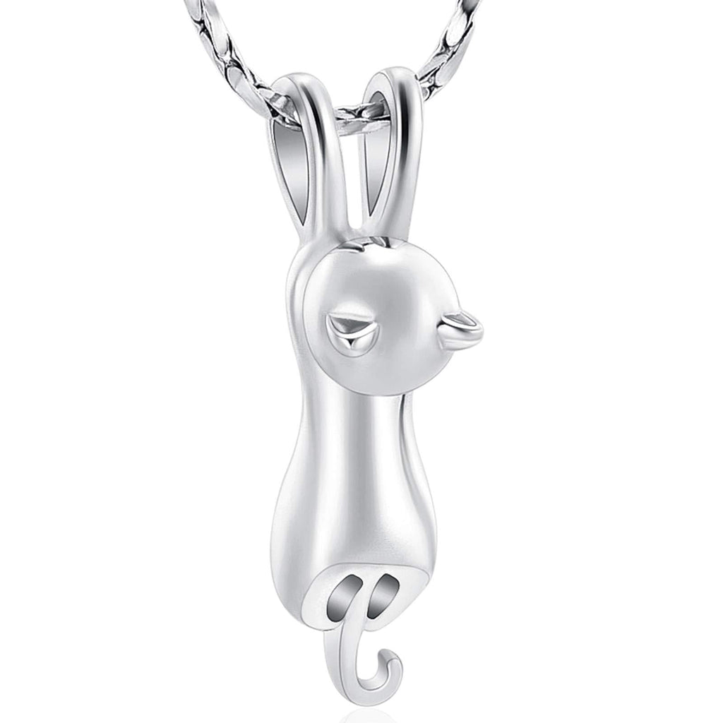 Imrsanl Pet Cremation Jewelry for Ashes Memorial Ash Jewelry Keepsake Cat Urn Pendants for Animal Ashes Necklace Silver - PawsPlanet Australia