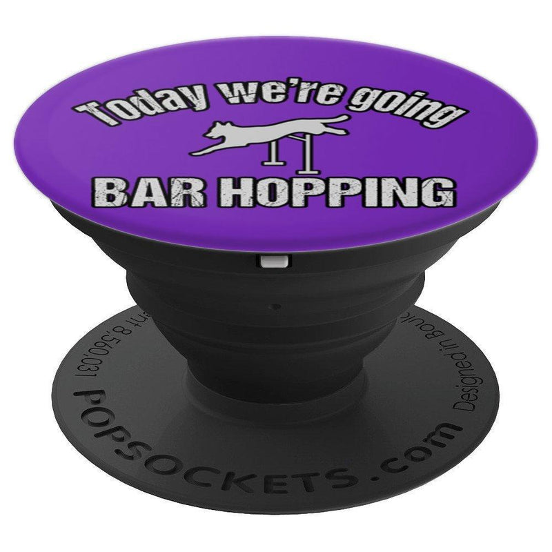 [Australia] - Agility Dog Bar Hopping Purple PopSockets Grip and Stand for Phones and Tablets Black 