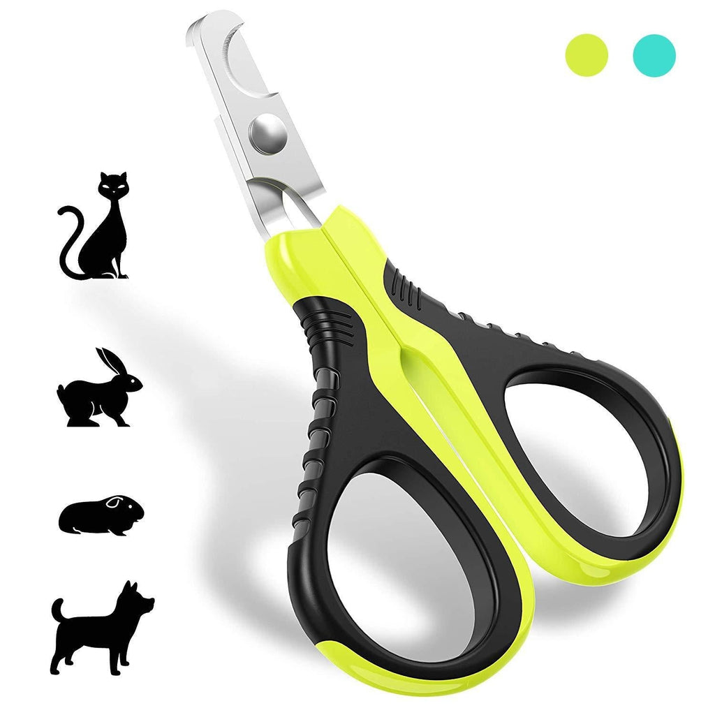 [Australia] - JOFUYU Updated 2020 Version Cat Nail Clippers and Trimmer - Professional Pet Nail Clippers and Claw Trimmer - Best Cat Claw Clippers for Rabbit Puppy Kitten Kitty Guinea Pig Small Dog - Sharp, Safe Green Curved 