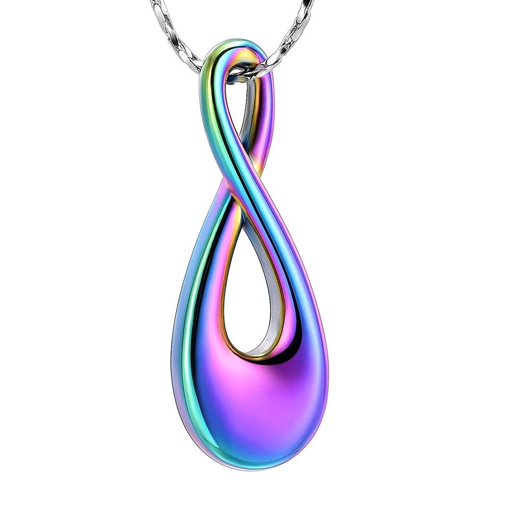 Imrsanl Infinity Cremation Jewelry Urn Necklace Pendants for Ashes Holder Memorial Keepsake Cremation Ashes Jewelry for Pet/Human Colorful - PawsPlanet Australia