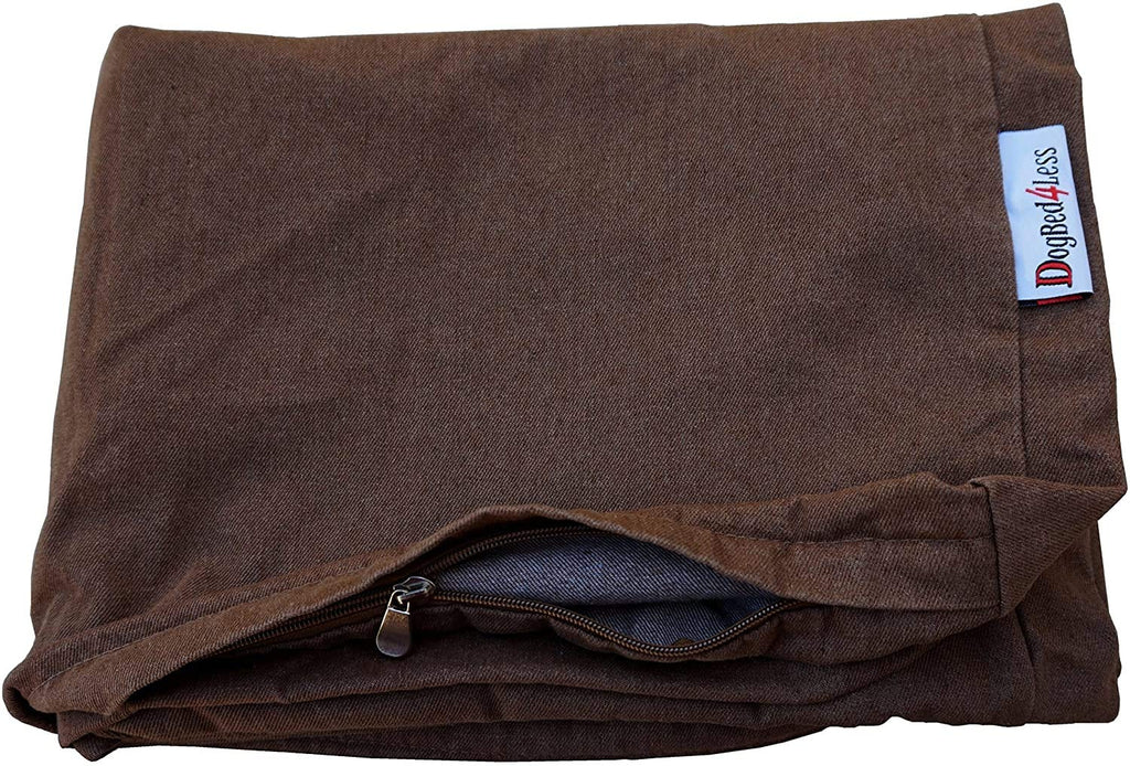 Dogbed4less Heavy Duty Chocolate Brown Denim Jean Dog Pet Bed External Cover for Small Medium to Extra Large Pet Bed - Replacement Cover only 35"X20"X4" - PawsPlanet Australia