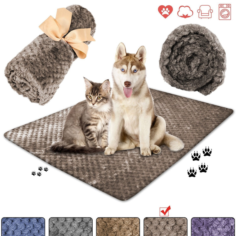 [Australia] - wonlex Super Soft and Fluffy Pet Blanket, Reversible Microplush Blankets for Dog Cat Puppy Kitten, Snuggle Blanket for Couch, Car, Trunk, Cage, Kennel, Dog House 47"x39" Coffee Brown 