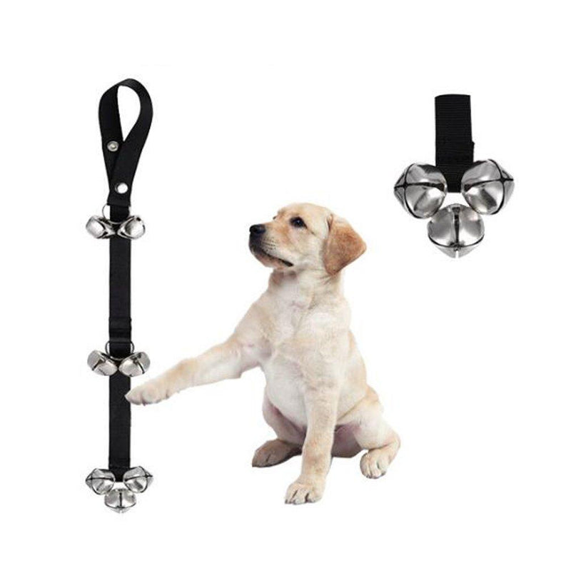 [Australia] - Elandy 1Pcs Adjustable Dog Doorbells Premium Quality Doggy Puppy Dog House-Training Door Bells for Potty Training(Black) 