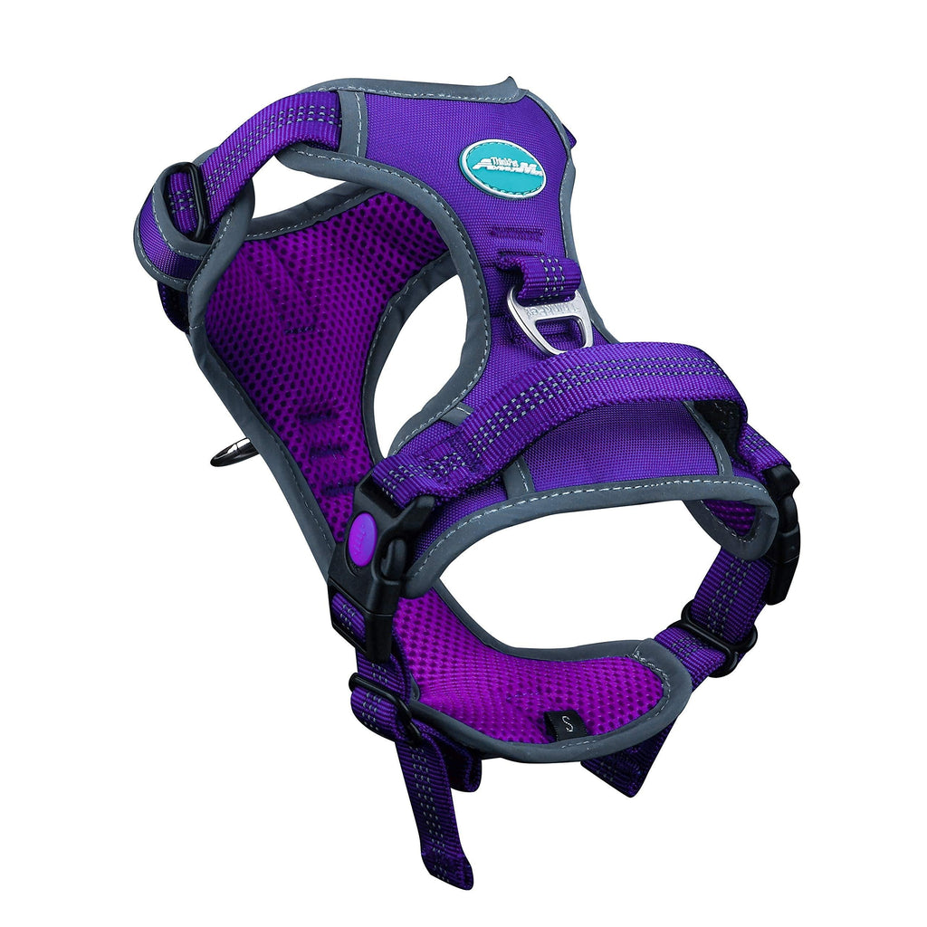 [Australia] - ThinkPet No Pull Harness Breathable Sport Harness with Handle - Reflective Padded Dog Safety Vest Adjustable Harness, Back/Front Clip for Easy Control L(chest 17 - 35 inch/neck 18 -26 inch) Purple 