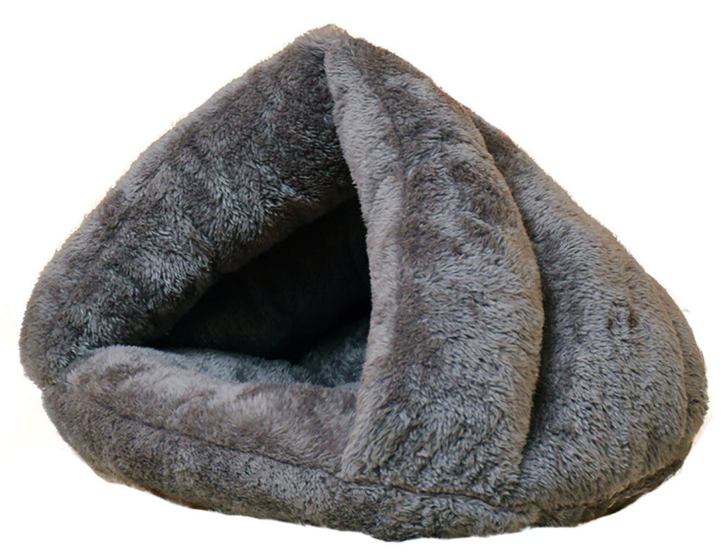 [Australia] - Beskie Pet Tent Cave Bed for Small Medium Puppies Kitty Dogs Cats Pets Sleeping Bag Thick Fleece Warm Soft Dog Bed Cuddler Burrow House Hole Igloo Nest Cozy Bed for Cat Puppy L(17.7*17.7 inch) Grey 