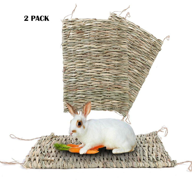 [Australia] - BESAZW Rabbit Mat,Grass Mats for Rabbits,Safe & Edible Rabbit Mats for Cages,Bunny Chew Toys for Rabbits C:15.7"x11"(2 Pack) 