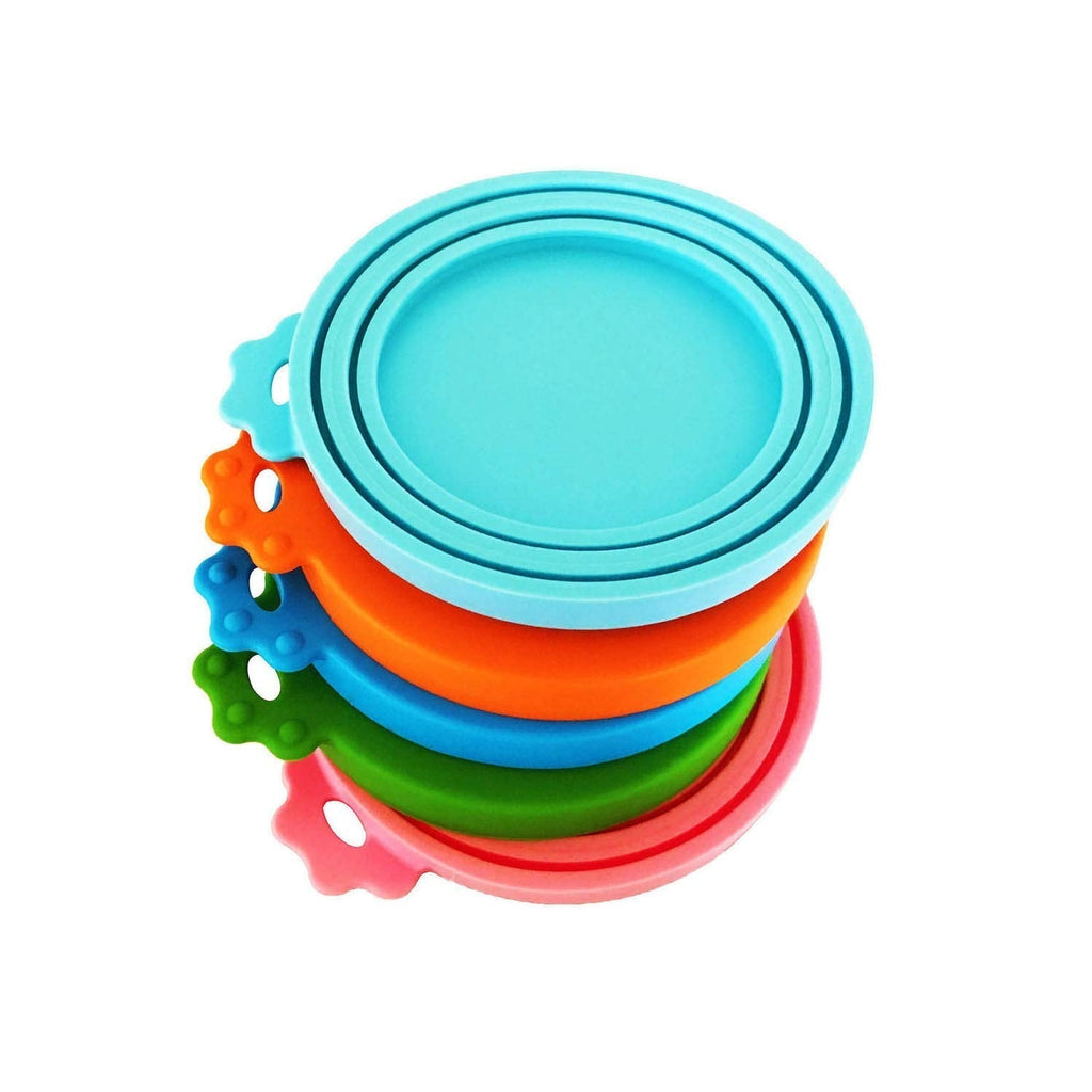 DYBEN Pet Can Covers/Universal BPA Free & Dishwasher Safe/Silicone Pet Food Can Lid Covers 5 pack - PawsPlanet Australia