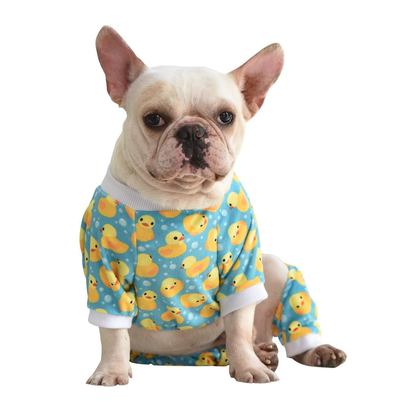 CuteBone Dog Pajamas Yellow Ducks Dog Apparel Dog Jumpsuit Pet Clothes Pajamas Coat Xmas P50M Medium - PawsPlanet Australia