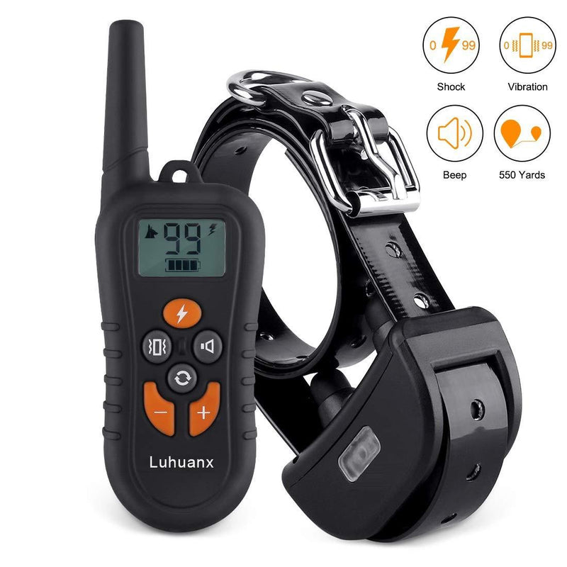 [Australia] - Luhuanx Dog Training Collar with Remote Reflective Collar Strap 1450ft Dog Shock Collar Beep Vibration Shock Modes for Small Medium Large Dogs Dog Collars Orange 