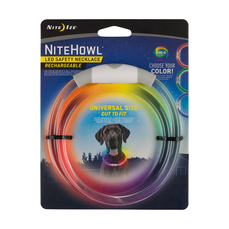 [Australia] - NiteHowl LED Safety Necklace, Universal, Reusable Visibility Necklace for Pets Disco-O Select 