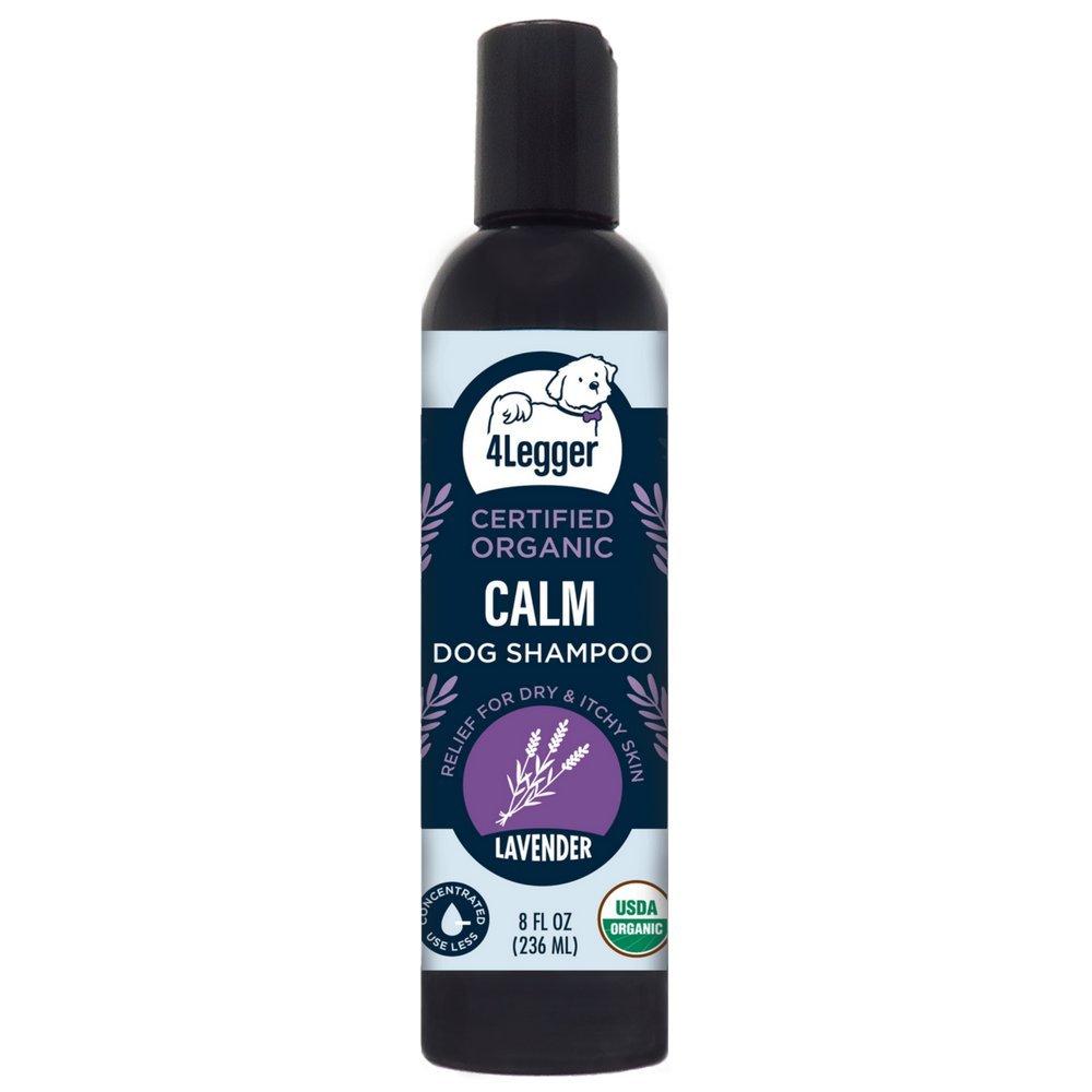 [Australia] - 4Legger Calm All Natural Lavender Dog Shampoo - USDA Certified Organic Dog Shampoo with Shea Butter for Dry Itchy Skin - Calming and Hypoallergenic for Sensitive Skin - Concentrated - USA - 8 oz 