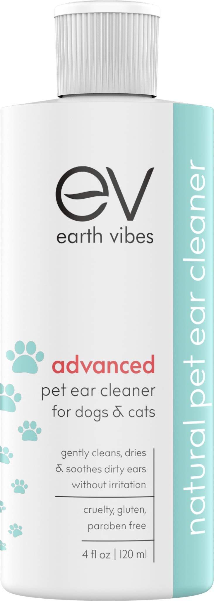 Earth Vibes Dog Ear Cleaner – Pet Cat Ear Cleaner - Advanced Natural Solution Treatment for Itching, Head Shaking, Discharge & Smelly Ears - Made in The USA - PawsPlanet Australia