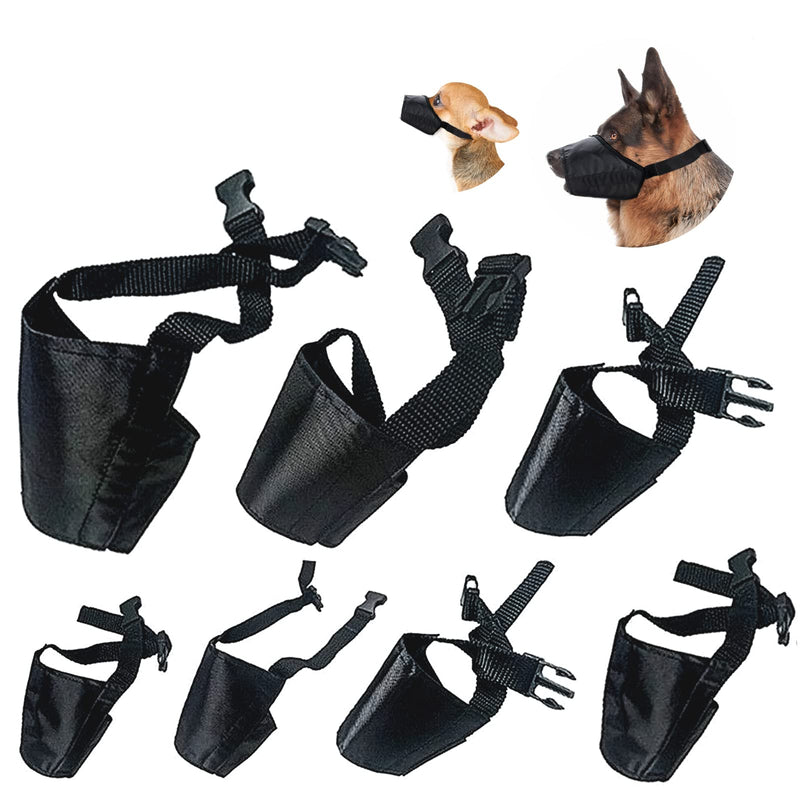 Dog Muzzles Suit, 7 PCS Anti-Biting Barking Pet Muzzles Adjustable Dog Muzzle Mouth Cover for Small Medium Large Extra Dog - Black - PawsPlanet Australia