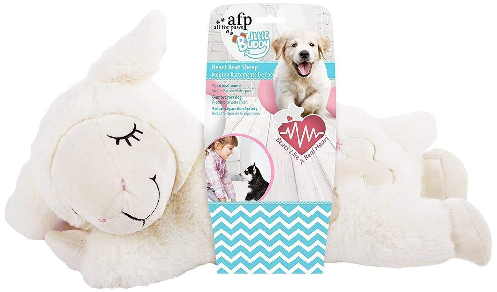 All for Paws Puppy Behavioral Aid Heart Beat Comfort Toy, Dog Anxiety Sleep Aid Plush Toys White Sheep 1 Heartbeat - PawsPlanet Australia