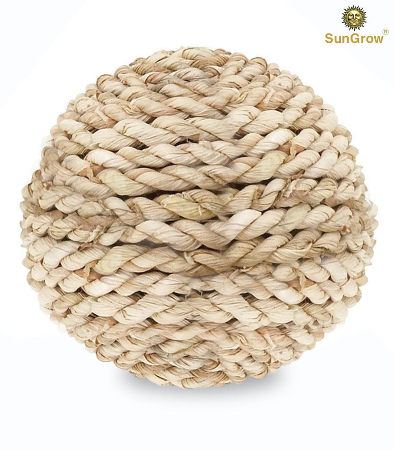 [Australia] - SunGrow Rabbit Rope Ball, Edible Teething Grass Ball, Chewable Toy, Nibbling, Foraging, Gnawing, Keeps Bunny’s Teeth Trimmed, Suitable for Guinea Pigs, Chinchillas & Other Pocket Pets, 1-pc 