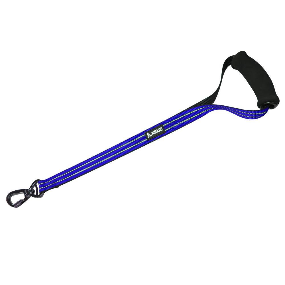 [Australia] - Kruz PET Traffic Short Dog Leash Ergonomic Foam Handle Blue 1" x 20" 