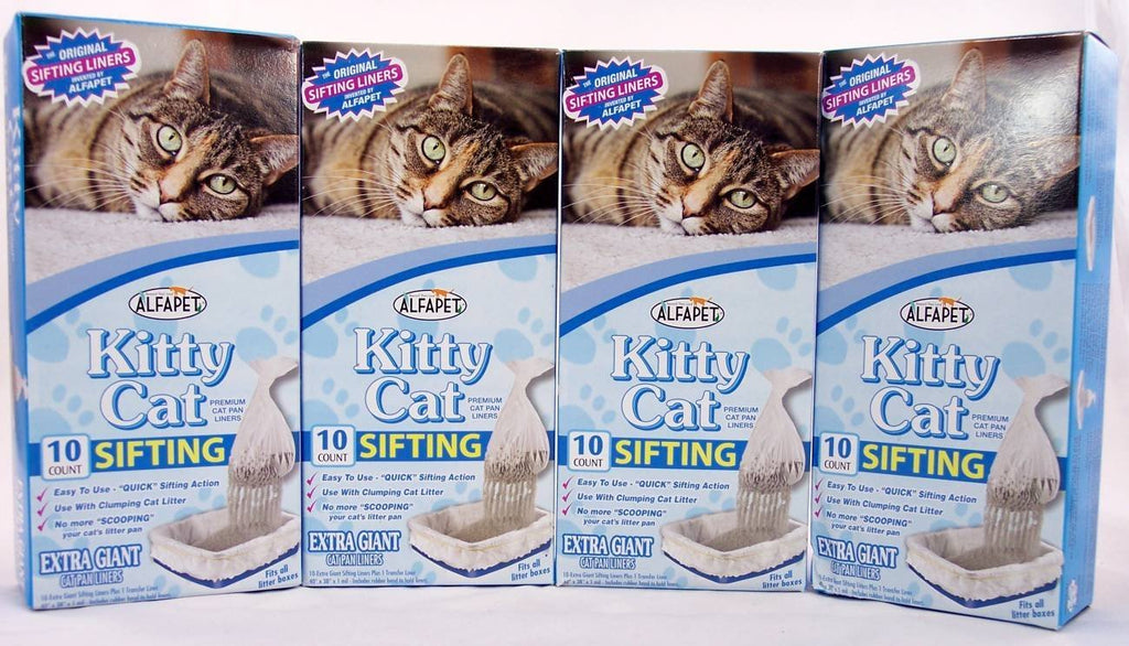 [Australia] - Kitty Cat Sifting Litter Box Liners- 10 Per Box Plus 1 Transfer Liner Per Box- 40 in X 38 in (4 Pack/boxes) 