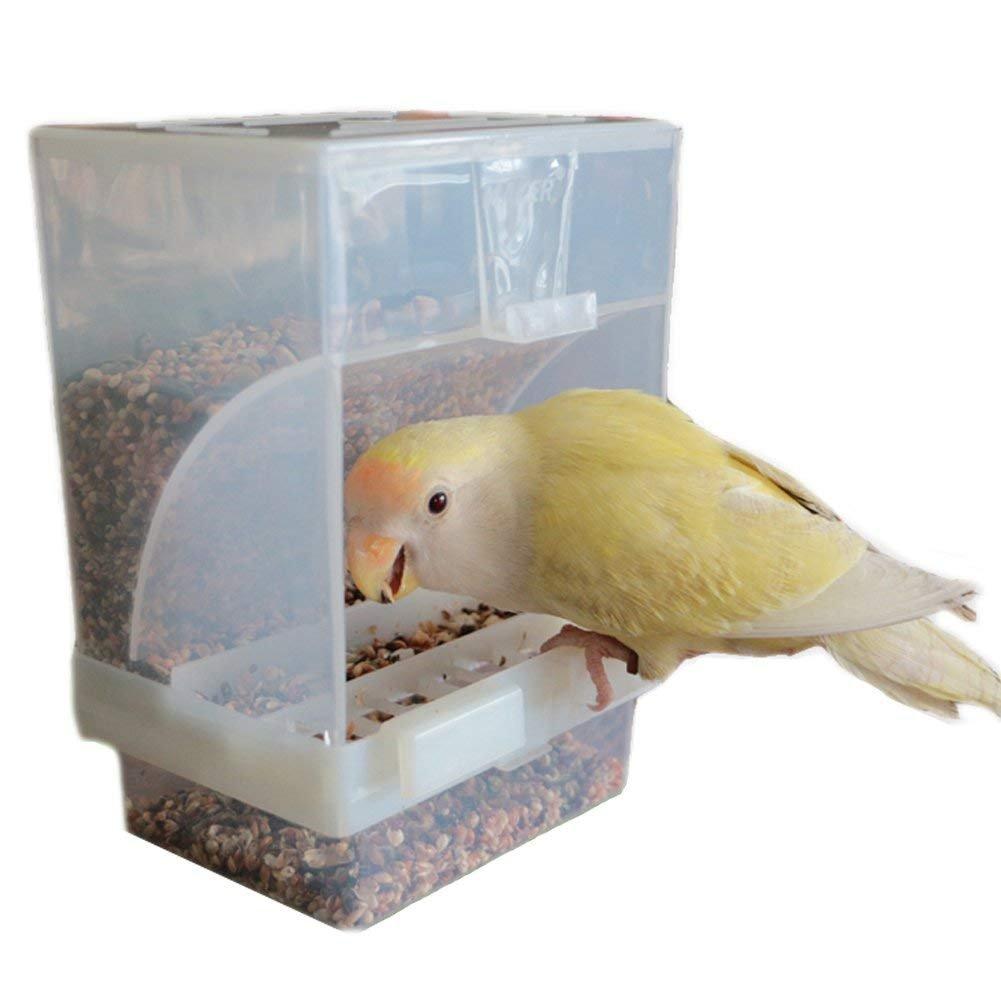 [Australia] - nbhbj Automatic Bird Feeder, No-Mess Bird Feeder, Cage Accessories for Budgerigar Canary Cockatiel Finch Parakeet Seed Food Container 