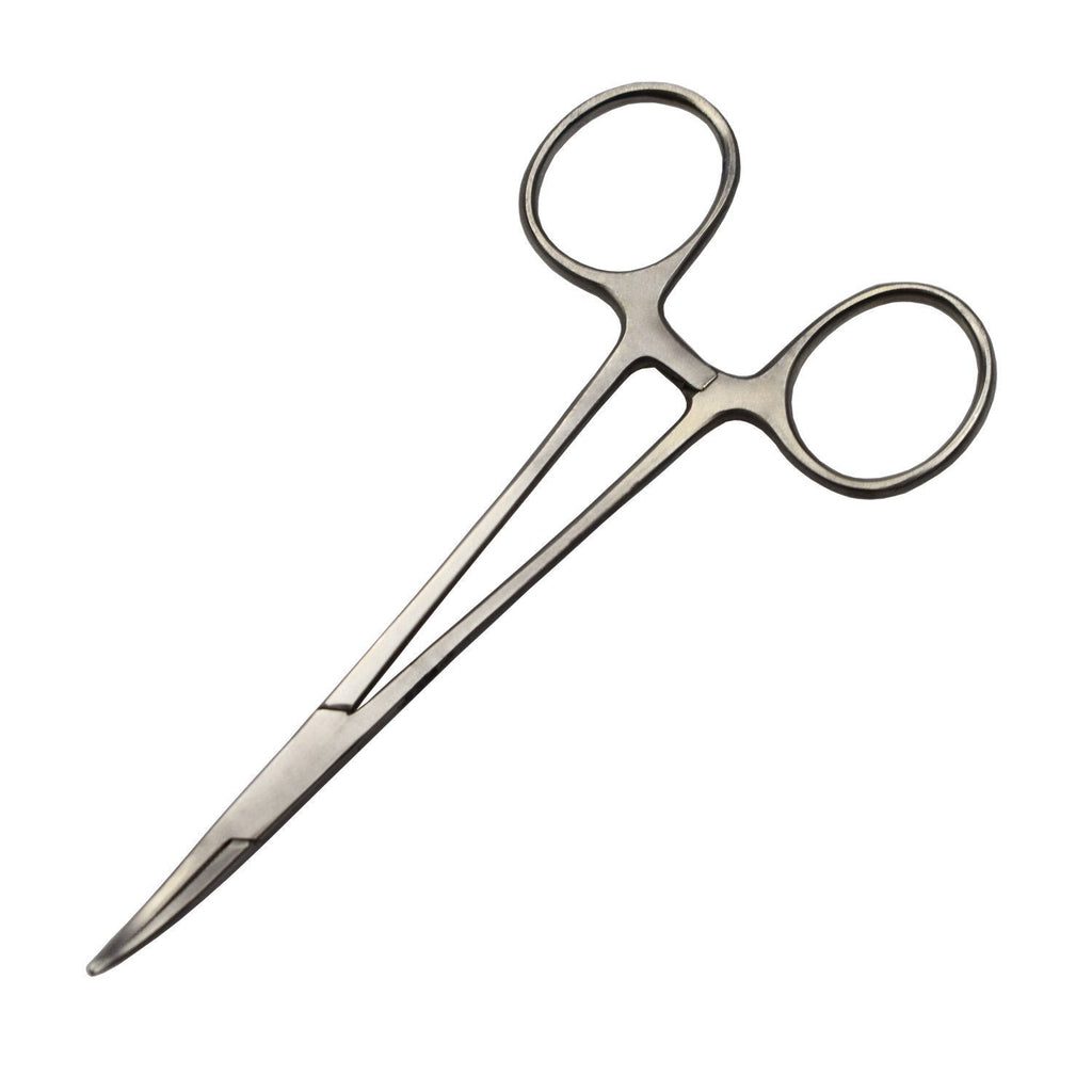 [Australia] - Motanar Professional Stainless Steel Pets Dogs Cats Hemostat Forceps Scissors Ear Hair Clamp Pulling Shears Plier Pet Dog Trimmer Accessories Curved Silver 