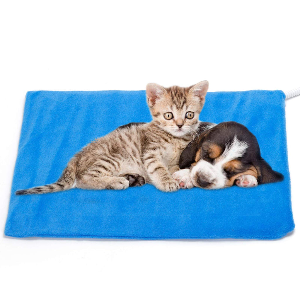 MARUNDA Pet Heating Pad,Cat Dog Electric Pet Heating Pad Indoor Waterproof,Auto Constant Temperature, Chew Resistant Steel Cord 12" x 16" Blue - PawsPlanet Australia