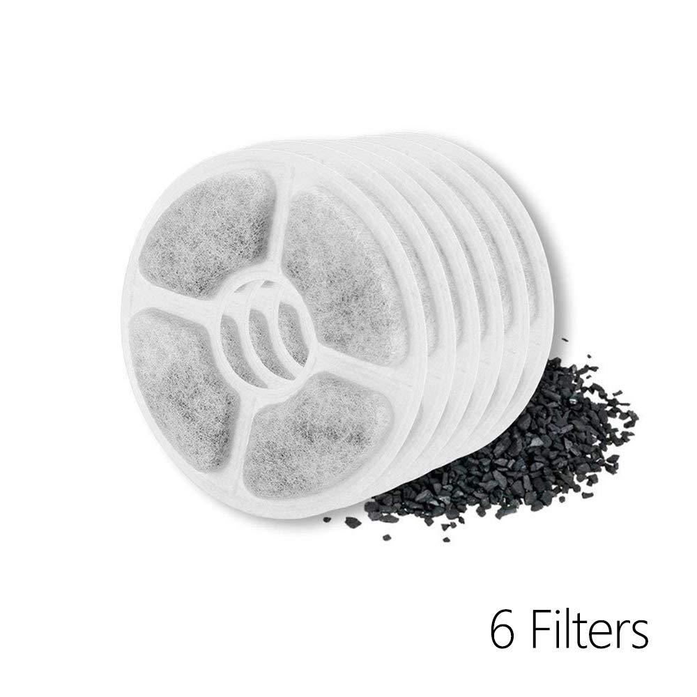 [Australia] - Wonder Creature Lotus Pet Fountain Filter Cat and Dog Fountain Carbon Replacement Filters, 6 Filters Pack Post Filter Keep Water Clean and Fresh Removes Bad Tastes and Odors Basic 