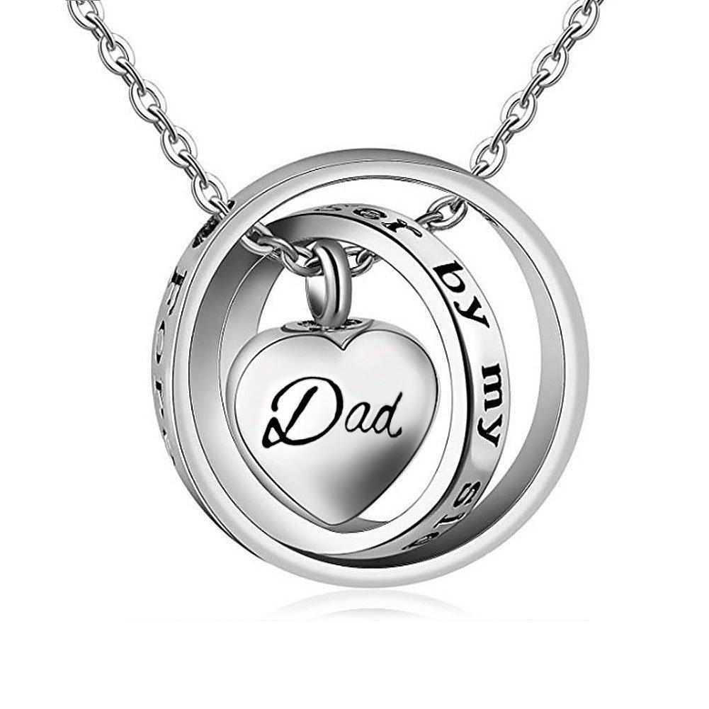 [Australia] - Infinite Memories - No Longer by My Side Forever in My Heart - Urn Necklace for Ashes Cremation Memorial Keepsake for Dad Mom Grandma Grandpa Family Members Dog Cat 