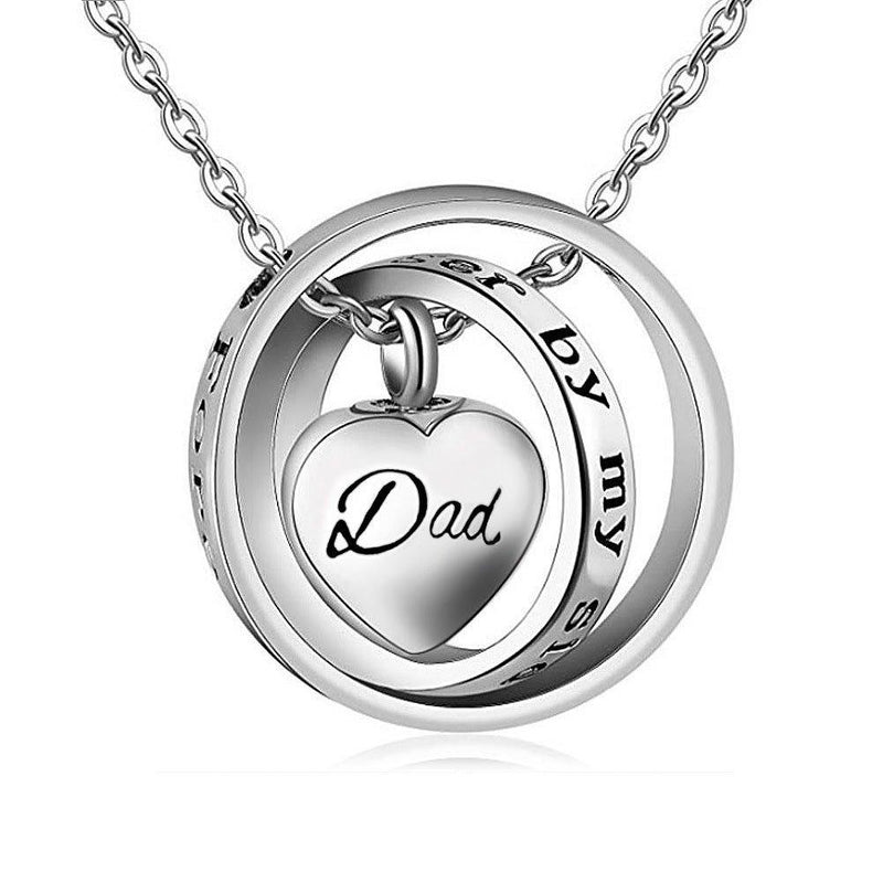 [Australia] - Infinite Memories - No Longer by My Side Forever in My Heart - Urn Necklace for Ashes Cremation Memorial Keepsake for Dad Mom Grandma Grandpa Family Members Dog Cat 