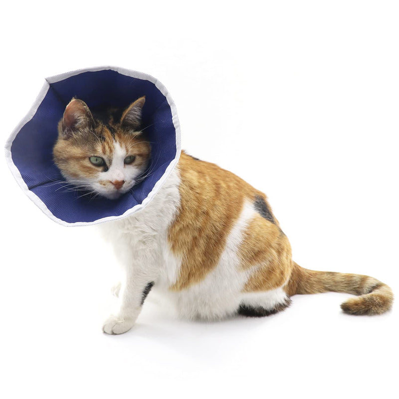 QIYADIN Pethouzz Soft Cat Recovery Collar, Cat Cone Collar, Nonwoven Fabric Elizabeth Collar, Loops-Protective Wound Healing Specially Designed for Cats - Easy for Cats to Eat and Drink Small - PawsPlanet Australia