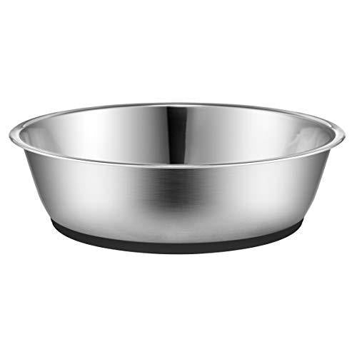 PEGGY11 Light Non-Slip Stainless Steel Dog Cat Bowl 1.8 Cups Grey (Single) - PawsPlanet Australia