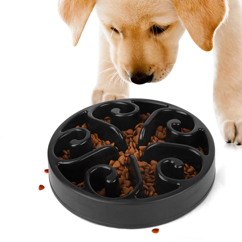 JASGOOD Slow Feeder Dog Bowl Slow Eat Feeder for Fun Slow Feeding Interactive Bloat Stop Dog Bowls Small/Medium A-Black - PawsPlanet Australia