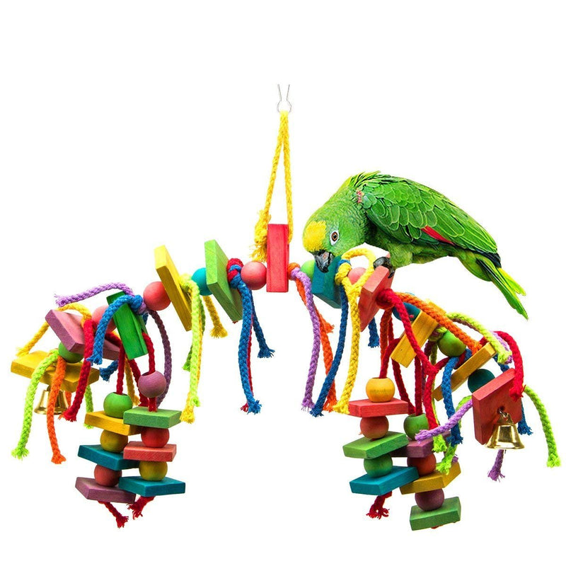 [Australia] - Eternal-you Parrot, Toy Bird, Toy Parrot, Colorful Wood, Gnawing Toys 242g 