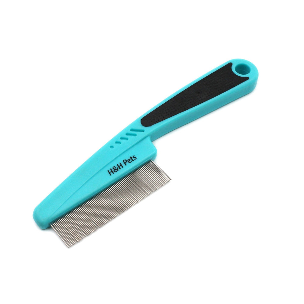 Pin Comb by H&H Pets - For Cats and Dogs with Upgraded Rubber Handle - PawsPlanet Australia