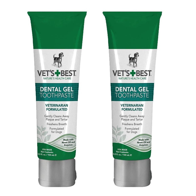 Vet's Best Enzymatic Dental Gel Toothpaste Dogs, USA Made (Toothpaste - 2 Pack) - PawsPlanet Australia