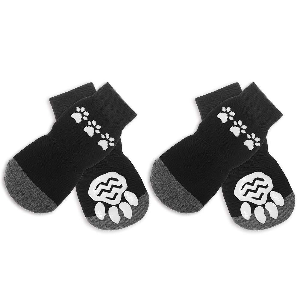 [Australia] - BINGPET Anti Slip Dog Socks for Hardwood Floors, Pet Paw Protectors with Grips S 
