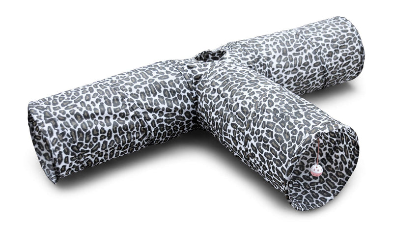 Feline Ruff Premium 3 Way Cat Tunnel. Extra Large 12 Inch Diameter and Extra Long. A Big Collapsible Play Toy. Wide Pet Tunnel Tube for Other Pets Too! Animal Print - PawsPlanet Australia