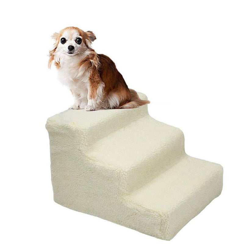 YOFIT Doggy Steps - Non-Slip 3 Steps Pet Stairs,Holds Up to 70 lbs Beige - PawsPlanet Australia