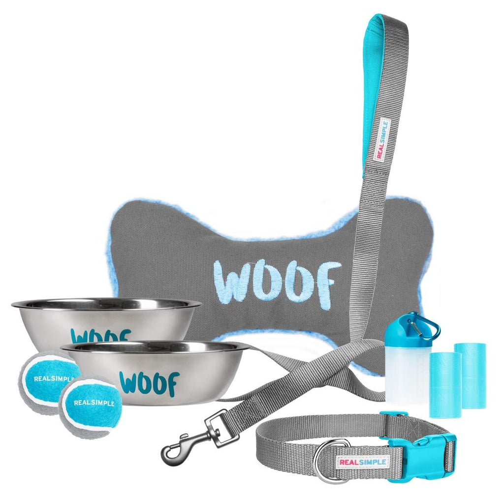 [Australia] - Real Simple Pet Dog Gift Kit The Newcomer 11 Piece Set Small and Medium 11"-"17" Long Collar 