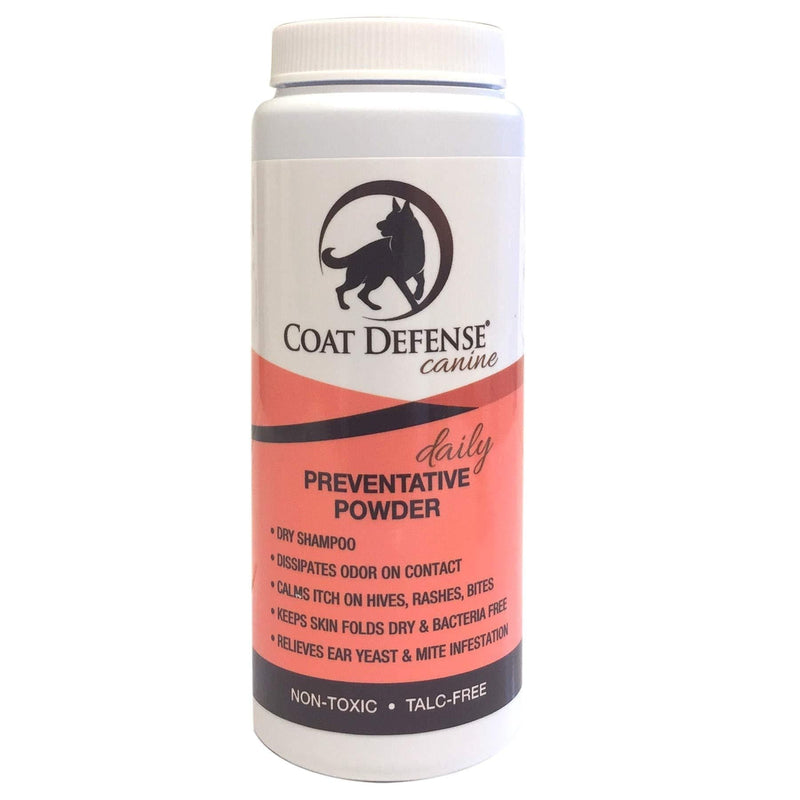 Coat Defense Dog Daily Preventative Powder |  Treats and Prevents Hot Spots, Itchy Skin,  Bacterial and  Fungal  Skin Conditions,  | Excellent Waterless Dry Shampoo  |  6 Ounce Powder | Made In USA - PawsPlanet Australia