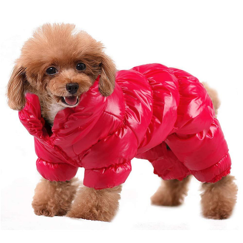 PET ARTIST Winter Puppy Dog Coats for Small Dogs,Cute Warm Fleece Padded Pet Clothes Apparel Clothing for Chihuahua Poodles French Bulldog Pomeranian Chest:16.5’’, Back Length:13’’ Red - PawsPlanet Australia