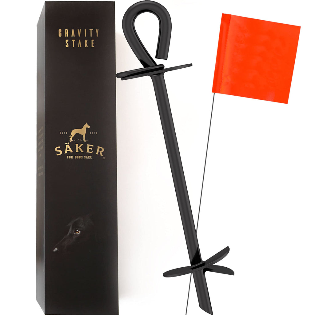 Säker Heavy Duty Tie Out Stake - Strongest Anchor Holds 2 Large Dogs Over 180lbs | Premium Dog Stake for Peace of Mind in the Yard, in Camping or at the Beach | Rustproof - PawsPlanet Australia