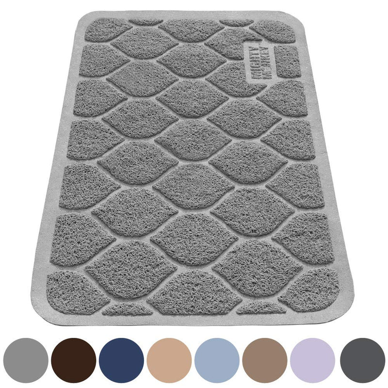 [Australia] - MIGHTY MONKEY Premium Cat Litter Trapping Mats, Phthalate Free, Best Scatter Control, Large and Jumbo XL, Mat Traps Litter, Easy to Clean, Soft on Kitty Paws Large (24" x 17") Slate Gray 