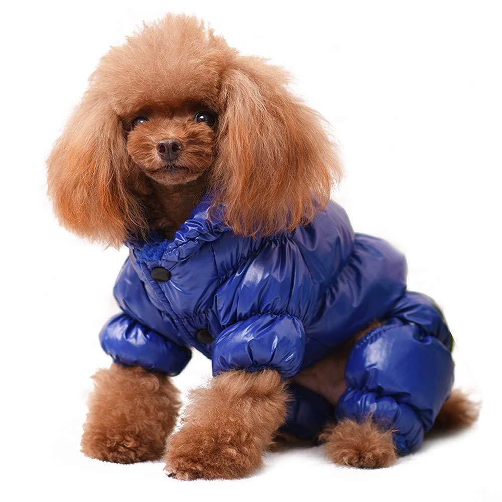 [Australia] - PET ARTIST Winter Puppy Dog Coats for Small Dogs,Cute Warm Fleece Padded Pet Clothes Apparel Clothing for Chihuahua Poodles French Bulldog Pomeranian Chest:18’’, Back Length:15’’ Blue 