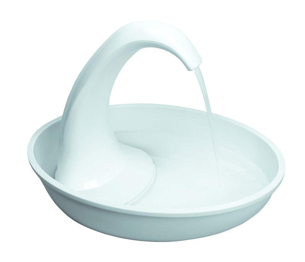 [Australia] - Pioneer Pet Swan Pet Drinking Fountain: 80oz Water Capacity White Plastic 