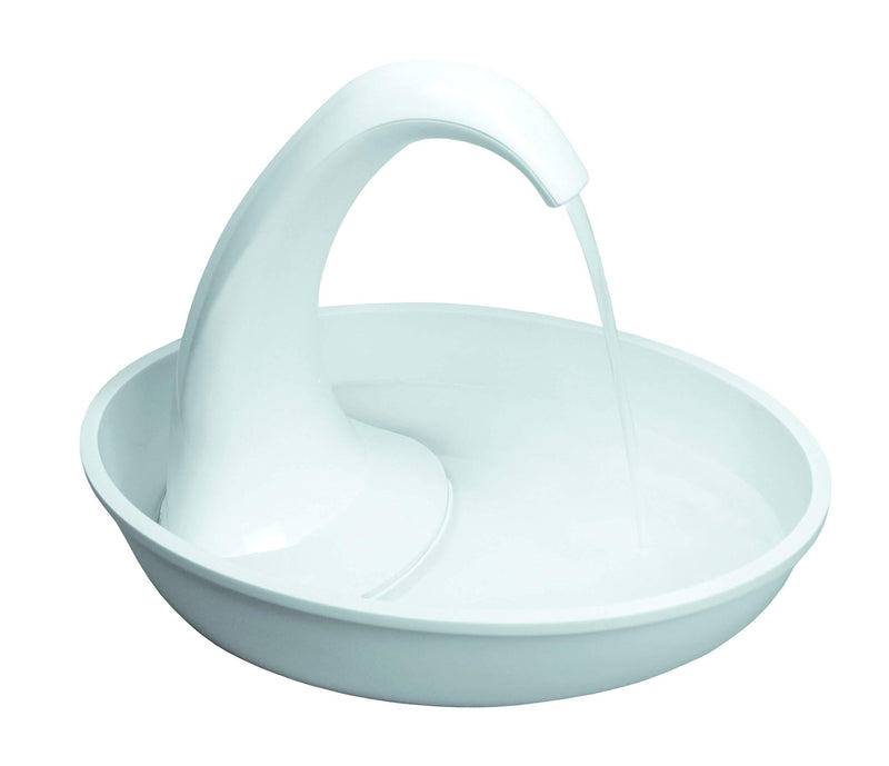 [Australia] - Pioneer Pet Swan Pet Drinking Fountain: 80oz Water Capacity White Plastic 