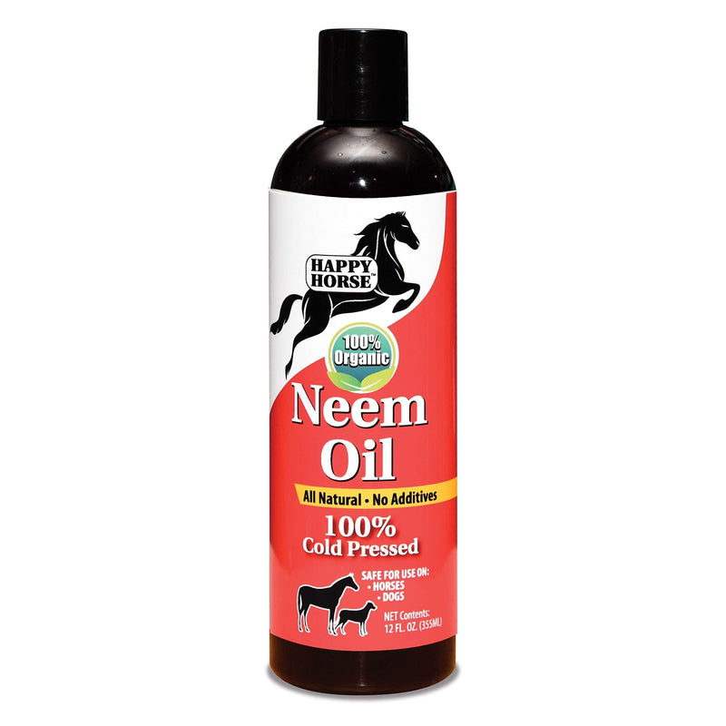 Happy Horse Neem Oil, 100% Cold Pressed and Unrefined, Cosmetic Grade, Add to Horse Fly Spray, 12oz - PawsPlanet Australia