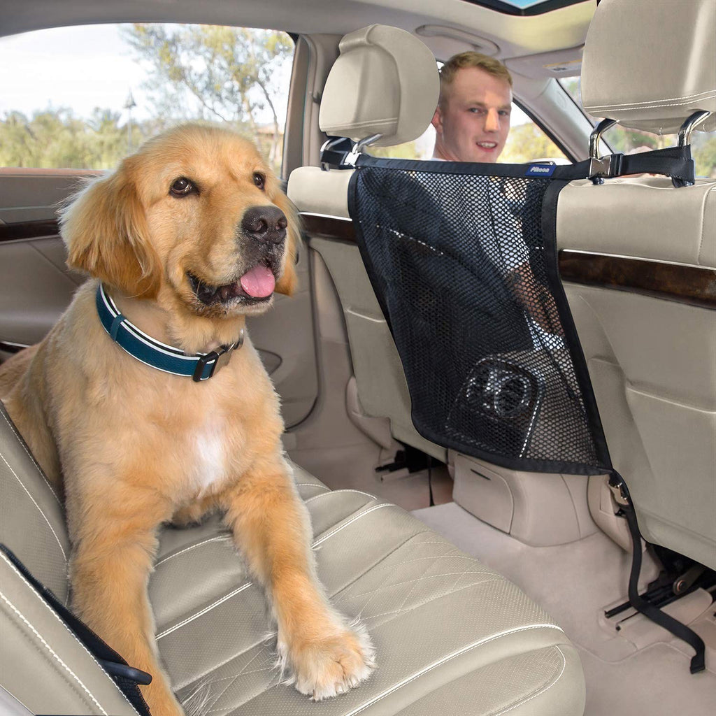 [Australia] - Pikaon Front Seat Barrier, Car Dog Barrier Vehicle Backseat Mesh Universal Fit Black 